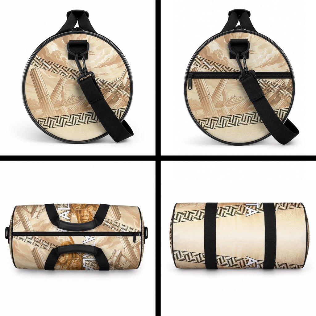 Atalanta Greek Mythology Huntress Archer Duffle Bag Ancient Greek Heroine Goddess Vintage Meander Artwork