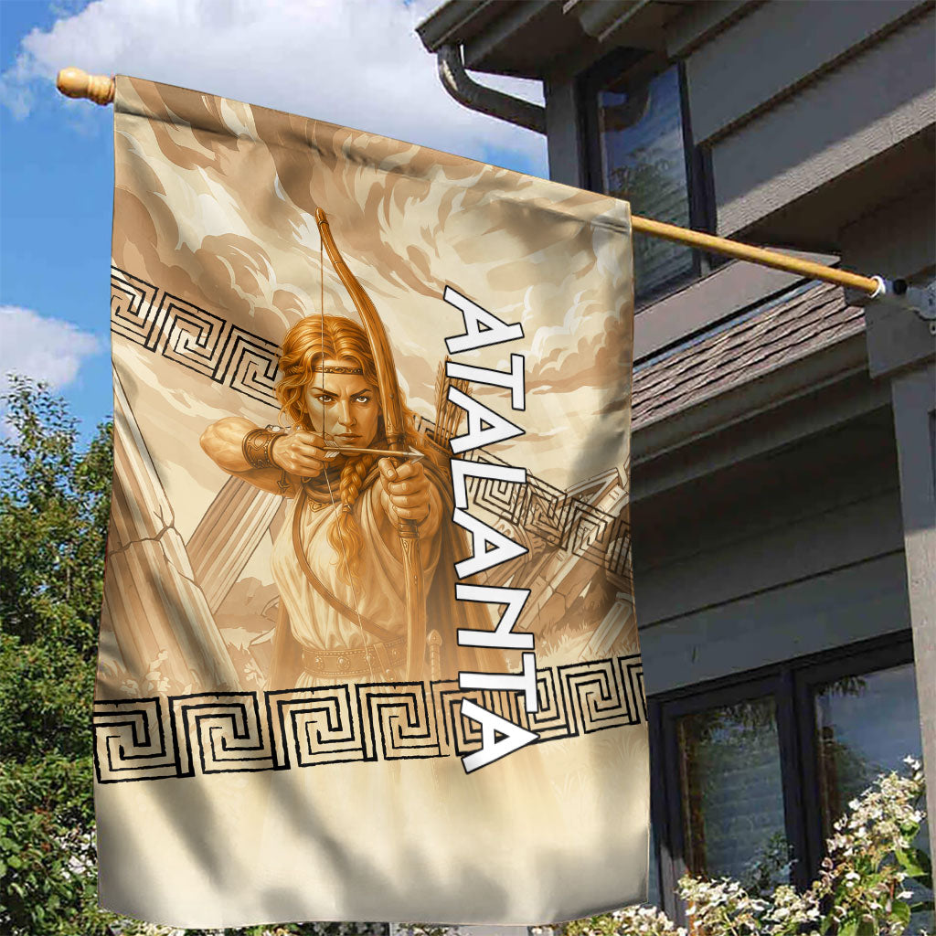 Atalanta Greek Mythology Huntress Archer Garden Flag Ancient Greek Heroine Goddess Vintage Meander Artwork