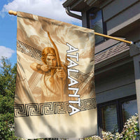 Atalanta Greek Mythology Huntress Archer Garden Flag Ancient Greek Heroine Goddess Vintage Meander Artwork