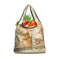 Atalanta Greek Mythology Huntress Archer Grocery Bag Ancient Greek Heroine Goddess Vintage Meander Artwork