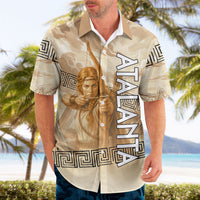 Atalanta Greek Mythology Huntress Archer Hawaiian Shirt Ancient Greek Heroine Goddess Vintage Meander Artwork