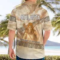 Atalanta Greek Mythology Huntress Archer Hawaiian Shirt Ancient Greek Heroine Goddess Vintage Meander Artwork