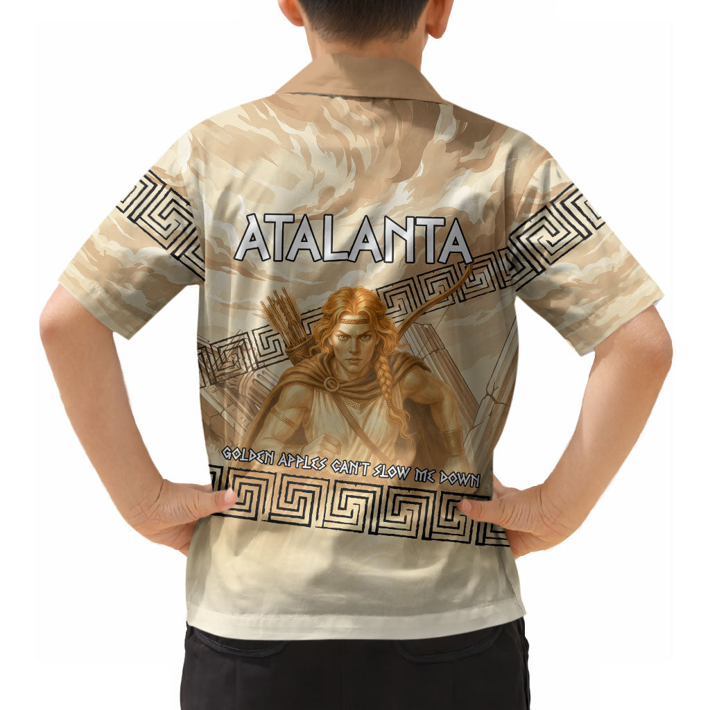 Atalanta Greek Mythology Huntress Archer Hawaiian Shirt Ancient Greek Heroine Goddess Vintage Meander Artwork