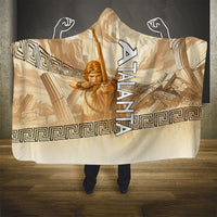 Atalanta Greek Mythology Huntress Archer Hooded Blanket Ancient Greek Heroine Goddess Vintage Meander Artwork