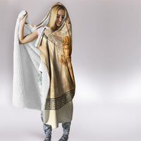 Atalanta Greek Mythology Huntress Archer Hooded Blanket Ancient Greek Heroine Goddess Vintage Meander Artwork