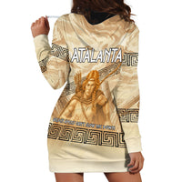 Atalanta Greek Mythology Huntress Archer Hoodie Dress Ancient Greek Heroine Goddess Vintage Meander Artwork