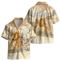 Atalanta Greek Mythology Huntress Archer Kid Hawaiian Shirt Ancient Greek Heroine Goddess Vintage Meander Artwork