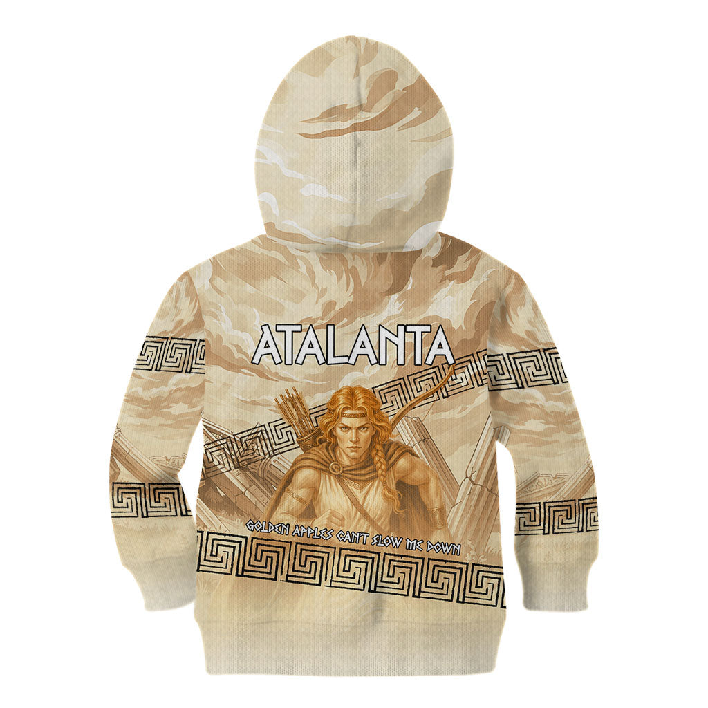 Atalanta Greek Mythology Huntress Archer Kid Hoodie Ancient Greek Heroine Goddess Vintage Meander Artwork