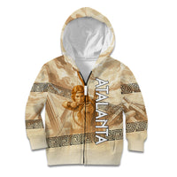 Atalanta Greek Mythology Huntress Archer Kid Hoodie Ancient Greek Heroine Goddess Vintage Meander Artwork