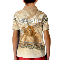 Atalanta Greek Mythology Huntress Archer Kid Polo Shirt Ancient Greek Heroine Goddess Vintage Meander Artwork