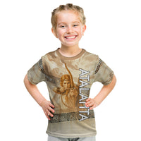 Atalanta Greek Mythology Huntress Archer Kid T Shirt Ancient Greek Heroine Goddess Vintage Meander Artwork