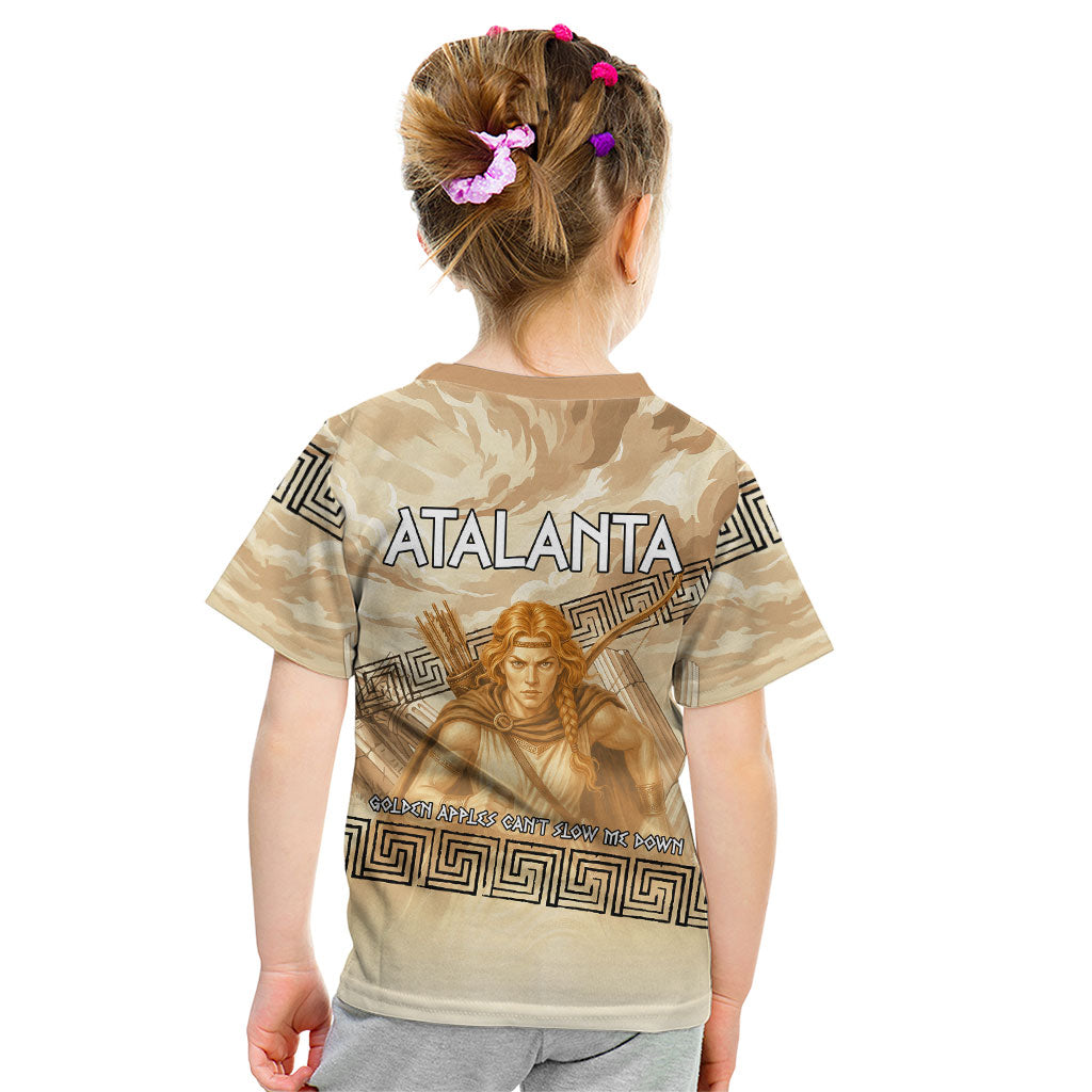 Atalanta Greek Mythology Huntress Archer Kid T Shirt Ancient Greek Heroine Goddess Vintage Meander Artwork