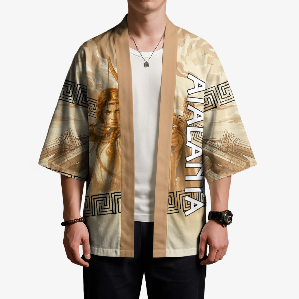 Atalanta Greek Mythology Huntress Archer Kimono Ancient Greek Heroine Goddess Vintage Meander Artwork