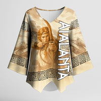 Atalanta Greek Mythology Huntress Archer Kimono Sleeve Blouse Ancient Greek Heroine Goddess Vintage Meander Artwork