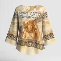 Atalanta Greek Mythology Huntress Archer Kimono Sleeve Blouse Ancient Greek Heroine Goddess Vintage Meander Artwork