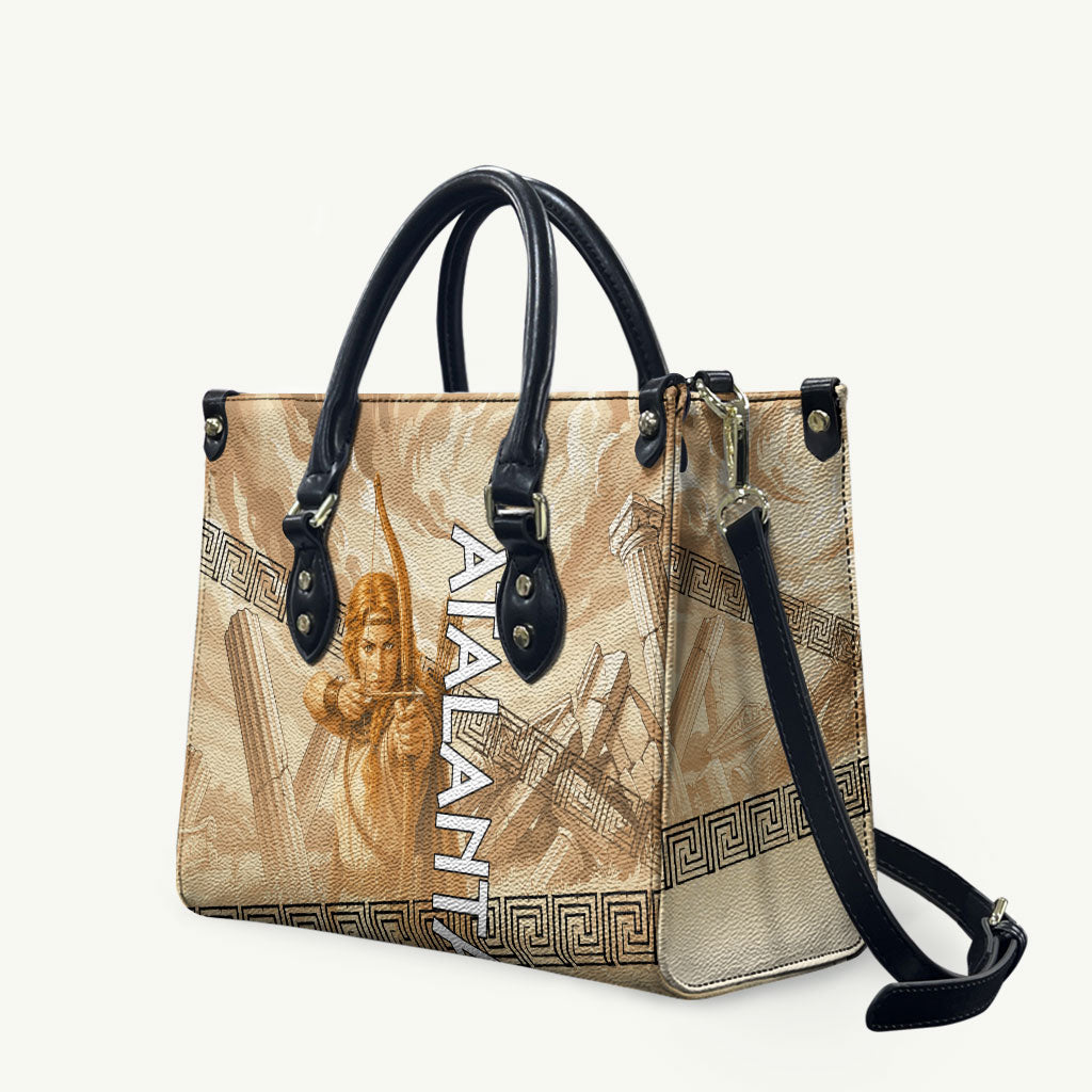 Atalanta Greek Mythology Huntress Archer Leather Bag Ancient Greek Heroine Goddess Vintage Meander Artwork