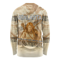 Atalanta Greek Mythology Huntress Archer Long Sleeve Shirt Ancient Greek Heroine Goddess Vintage Meander Artwork