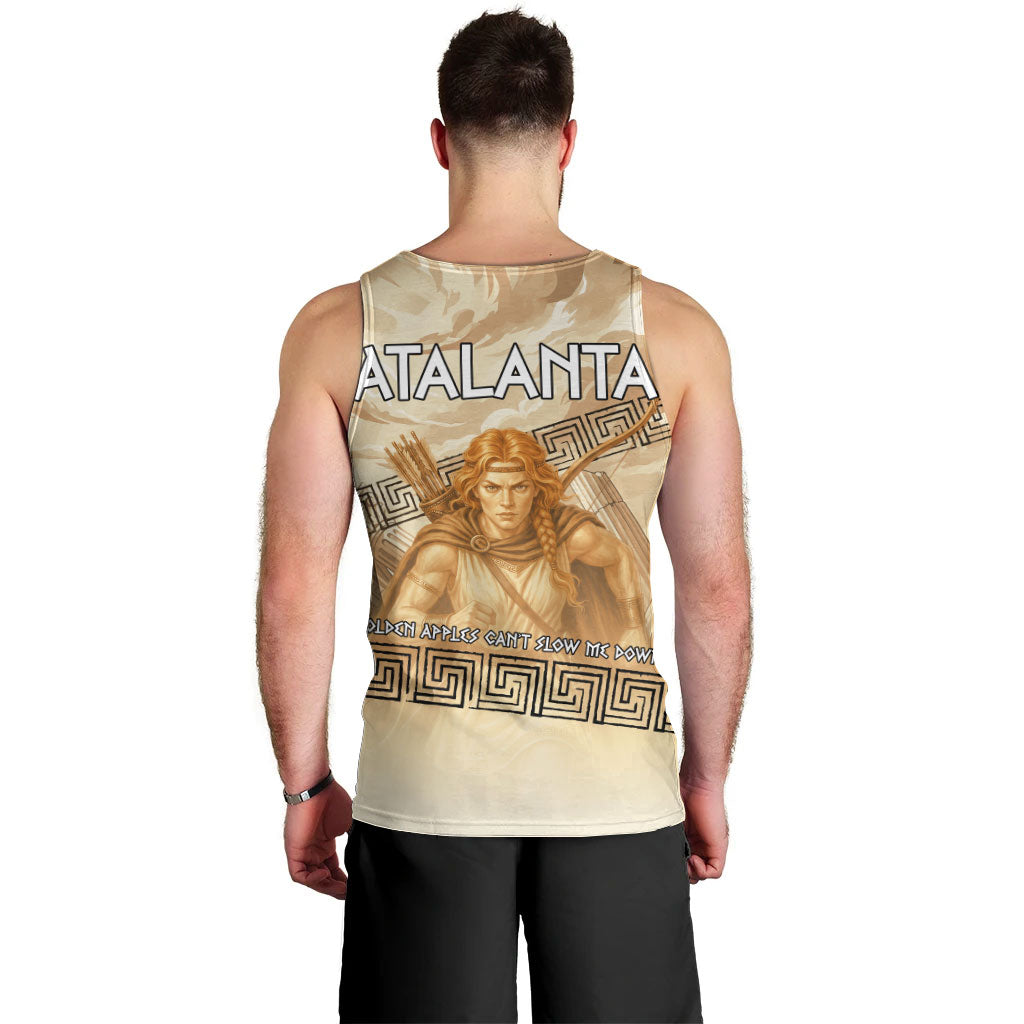 Atalanta Greek Mythology Huntress Archer Men Tank Top Ancient Greek Heroine Goddess Vintage Meander Artwork
