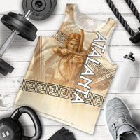 Atalanta Greek Mythology Huntress Archer Men Tank Top Ancient Greek Heroine Goddess Vintage Meander Artwork