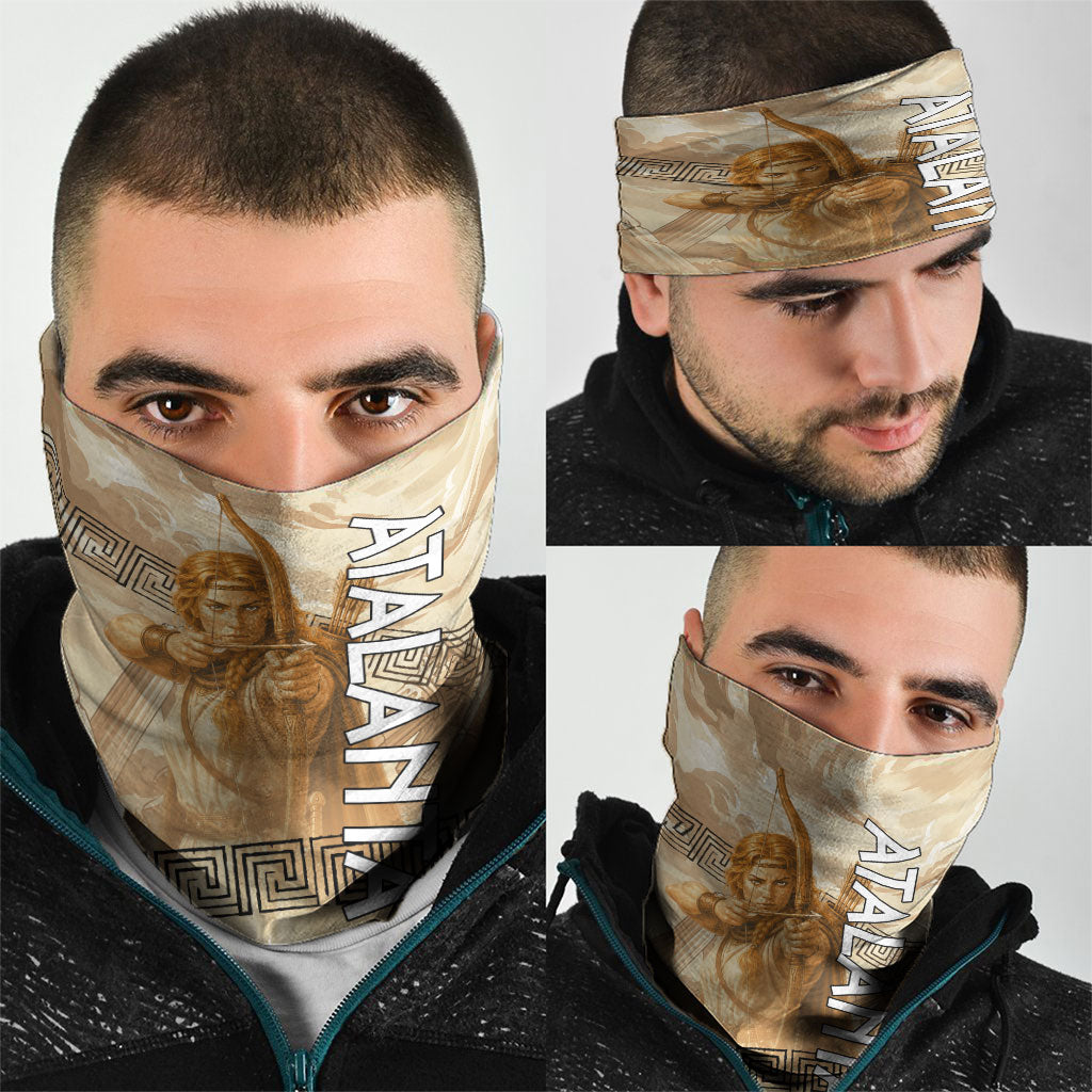 Atalanta Greek Mythology Huntress Archer Neck Gaiter Ancient Greek Heroine Goddess Vintage Meander Artwork