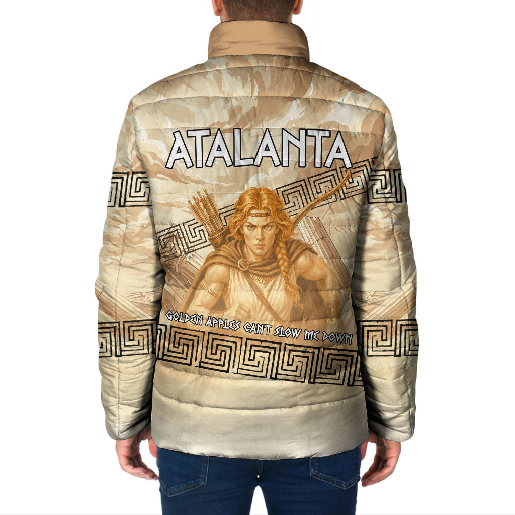 Atalanta Greek Mythology Huntress Archer Padded Jacket Ancient Greek Heroine Goddess Vintage Meander Artwork