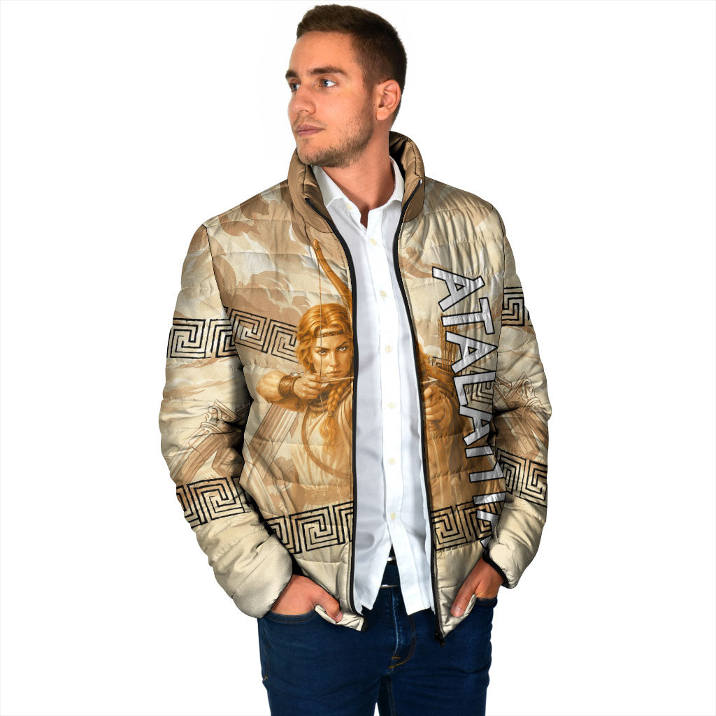 Atalanta Greek Mythology Huntress Archer Padded Jacket Ancient Greek Heroine Goddess Vintage Meander Artwork