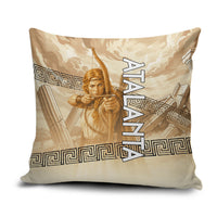 Atalanta Greek Mythology Huntress Archer Pillow Cover Ancient Greek Heroine Goddess Vintage Meander Artwork