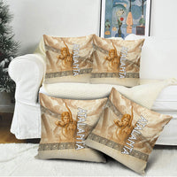 Atalanta Greek Mythology Huntress Archer Pillow Cover Ancient Greek Heroine Goddess Vintage Meander Artwork