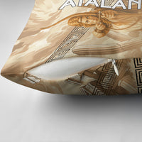 Atalanta Greek Mythology Huntress Archer Pillow Cover Ancient Greek Heroine Goddess Vintage Meander Artwork