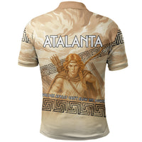 Atalanta Greek Mythology Huntress Archer Polo Shirt Ancient Greek Heroine Goddess Vintage Meander Artwork