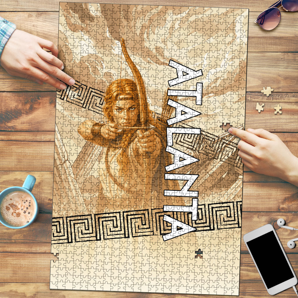 Atalanta Greek Mythology Huntress Archer Puzzle Ancient Greek Heroine Goddess Vintage Meander Artwork
