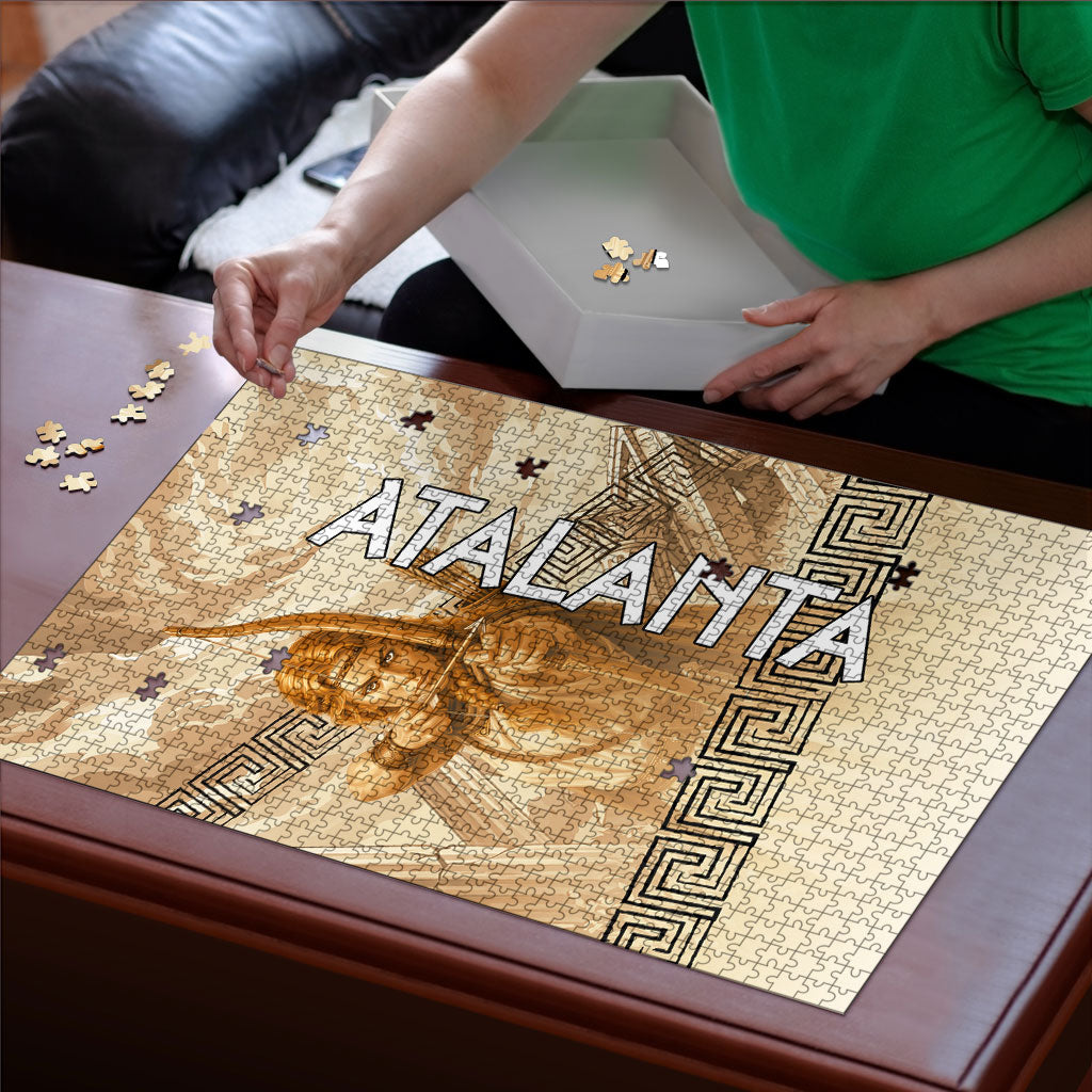 Atalanta Greek Mythology Huntress Archer Puzzle Ancient Greek Heroine Goddess Vintage Meander Artwork