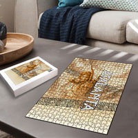 Atalanta Greek Mythology Huntress Archer Puzzle Ancient Greek Heroine Goddess Vintage Meander Artwork