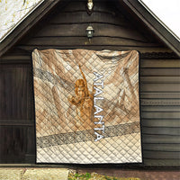 Atalanta Greek Mythology Huntress Archer Quilt Ancient Greek Heroine Goddess Vintage Meander Artwork