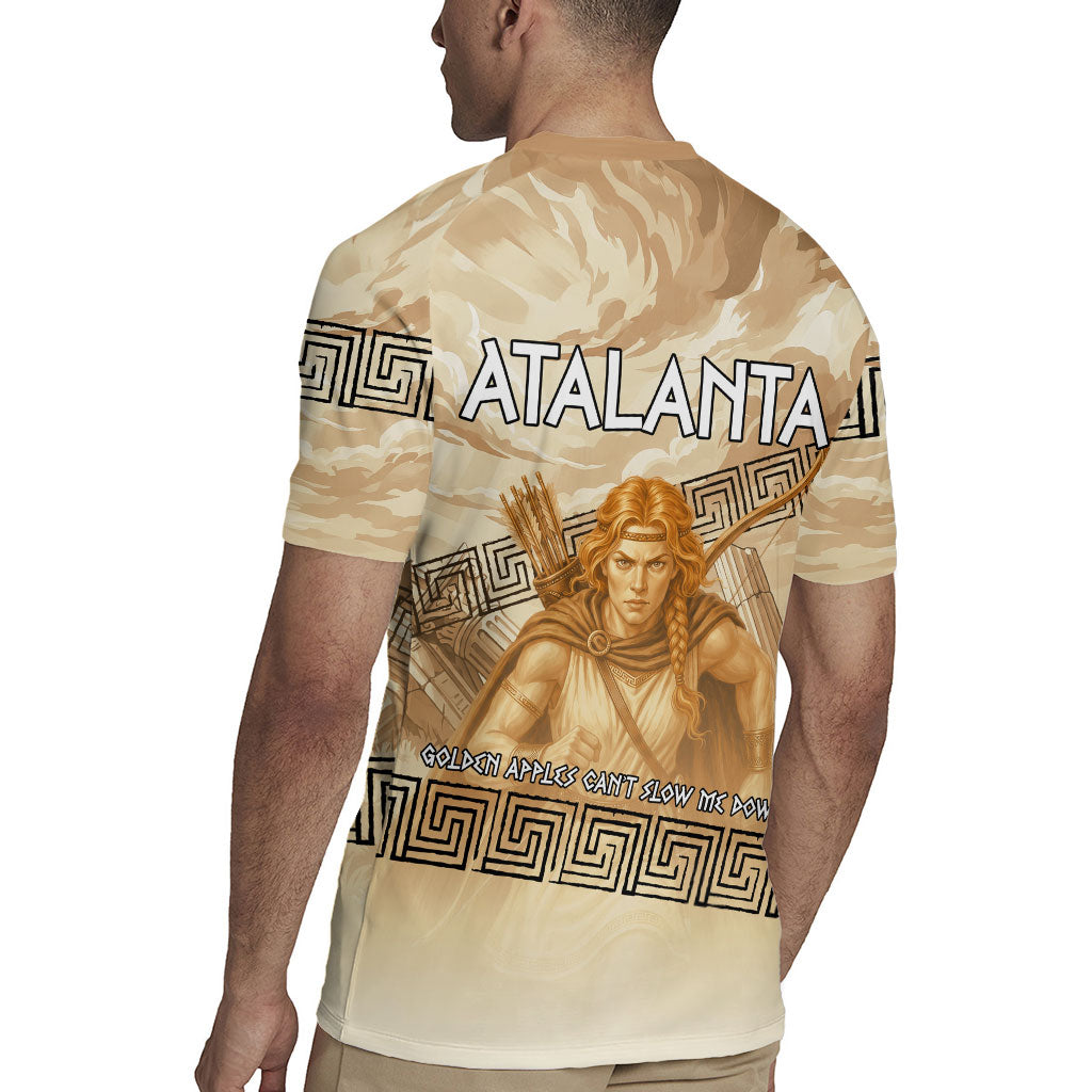 Atalanta Greek Mythology Huntress Archer Rugby Jersey Ancient Greek Heroine Goddess Vintage Meander Artwork