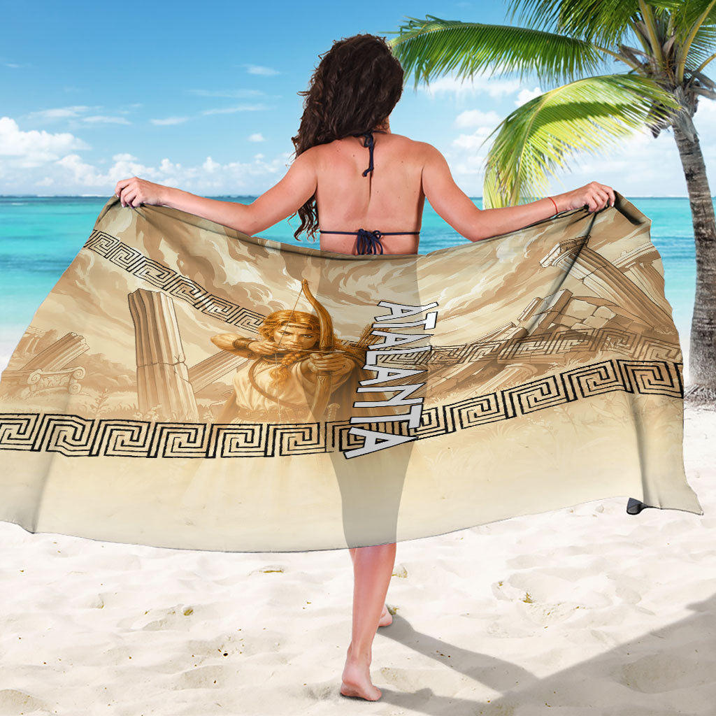 Atalanta Greek Mythology Huntress Archer Sarong Ancient Greek Heroine Goddess Vintage Meander Artwork