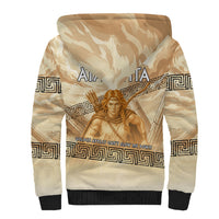 Atalanta Greek Mythology Huntress Archer Sherpa Hoodie Ancient Greek Heroine Goddess Vintage Meander Artwork