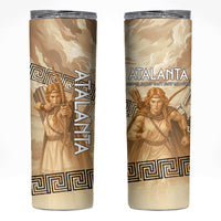Atalanta Greek Mythology Huntress Archer Skinny Tumbler Ancient Greek Heroine Goddess Vintage Meander Artwork