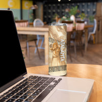 Atalanta Greek Mythology Huntress Archer Skinny Tumbler Ancient Greek Heroine Goddess Vintage Meander Artwork