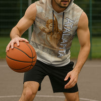 Atalanta Greek Mythology Huntress Archer Sleeveless Hoodie Ancient Greek Heroine Goddess Vintage Meander Artwork