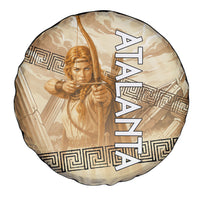 Atalanta Greek Mythology Huntress Archer Spare Tire Cover Ancient Greek Heroine Goddess Vintage Meander Artwork
