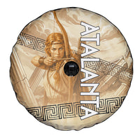 Atalanta Greek Mythology Huntress Archer Spare Tire Cover Ancient Greek Heroine Goddess Vintage Meander Artwork
