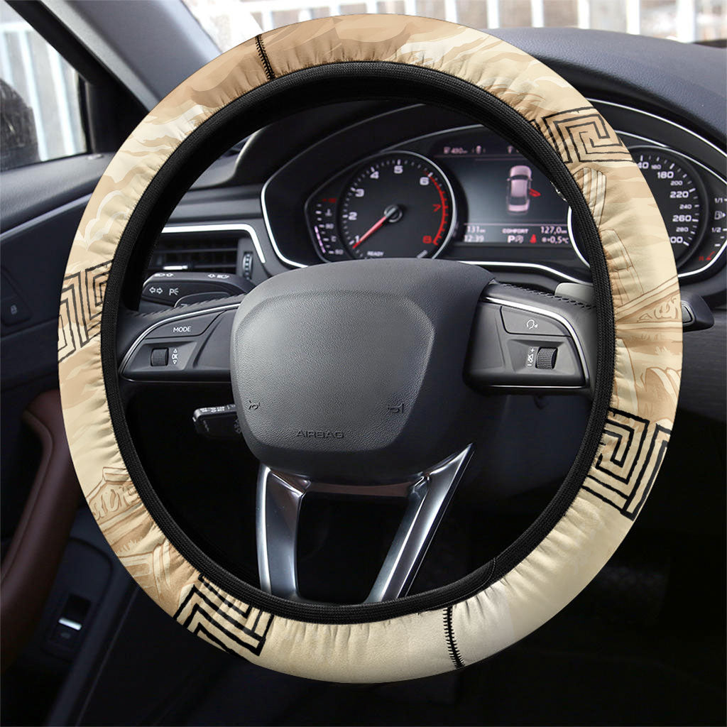Atalanta Greek Mythology Huntress Archer Steering Wheel Cover Ancient Greek Heroine Goddess Vintage Meander Artwork