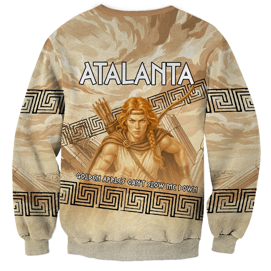 Atalanta Greek Mythology Huntress Archer Sweatshirt Ancient Greek Heroine Goddess Vintage Meander Artwork