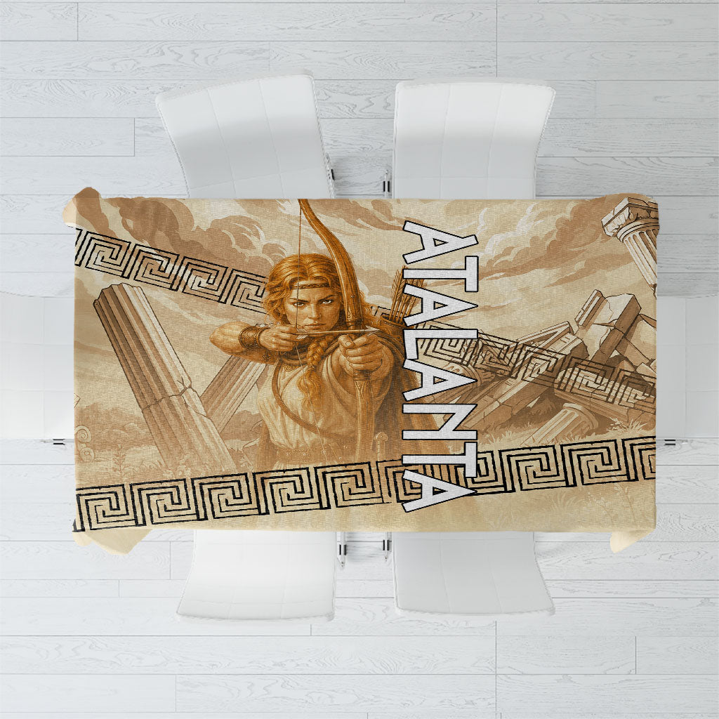 Atalanta Greek Mythology Huntress Archer Tablecloth Ancient Greek Heroine Goddess Vintage Meander Artwork