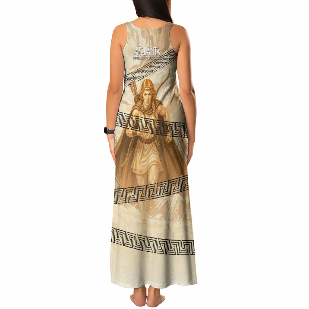 Atalanta Greek Mythology Huntress Archer Tank Maxi Dress Ancient Greek Heroine Goddess Vintage Meander Artwork