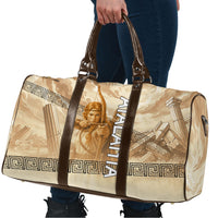 Atalanta Greek Mythology Huntress Archer Travel Bag Ancient Greek Heroine Goddess Vintage Meander Artwork
