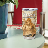 Atalanta Greek Mythology Huntress Archer Tumbler Cup Ancient Greek Heroine Goddess Vintage Meander Artwork
