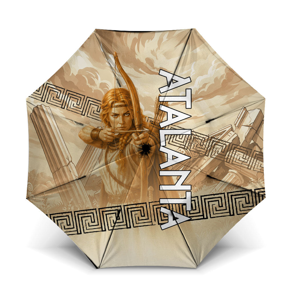 Atalanta Greek Mythology Huntress Archer Umbrella Ancient Greek Heroine Goddess Vintage Meander Artwork