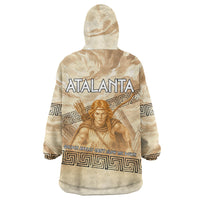 Atalanta Greek Mythology Huntress Archer Wearable Blanket Hoodie Ancient Greek Heroine Goddess Vintage Meander Artwork